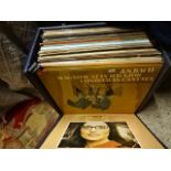 Box of vinyl LPs