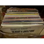 Box of vinyl LPs