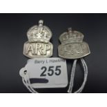 A sliver 1938 ARP Badge (Royal mint London) plus a Silver ARP Lapel Badge London