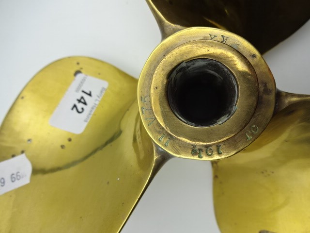 Brass propeller, Johnson Oakland California USA, 23cm diameter - Image 3 of 3
