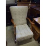 Vintage Armchair , Linen Bin & 2 Footstools