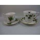 Colclough Ivy Leaf pattern part tea set (around 45 pieces) plus 11 pieces of Royal Albert Trillium