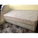 Single divan bed with sliding doors & mattress 90 cm wide