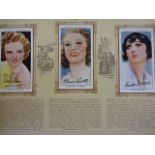 6 mixed cigarette card albums; Aircraft, cars, birds, national flags, film stars and box of