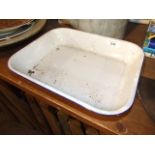 Vintage Enamel Dish 11 x 13 inches 2 deep