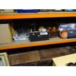 5 boxes to include kitchenware, stoneware, decorations etc
