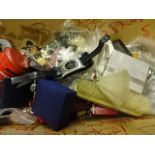 Large box of various costume jewellery