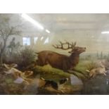 2 Macabre hunting scene prints (50 x 40)cm