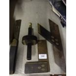 4 Ebony and brass wood working tools