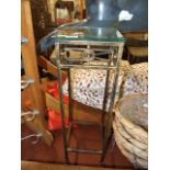Metal Plant / Lamp Stand with glass top 26 1/2 inches tall