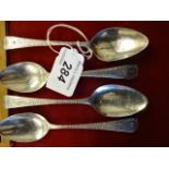 Set of 4 silver teaspoons, London ( 3 x 1823 and 1 x 1811), 40g
