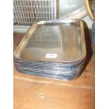 21 Stainless steel trays 26 x 32 cm ( butchers shop clearance )