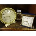 2 Westclox Big Ben and Baby Ben wind up Alarm clocks, plus smiths travel clock