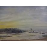 Marian Whittome oil on board of coastal scene (83 x 58)cm
