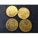 Four 1976 dollar coins