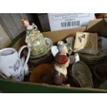 3 boxes of china, pictures etc