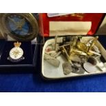 Armed forces Veteran badge, US defence courier service medal plus quantity of cufflinks including