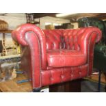 Chesterfield Ox Blood leather tub chair