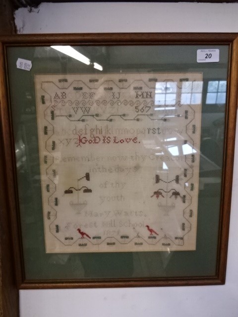 Antique sampler from Forest Will school 1871 - Image 2 of 2