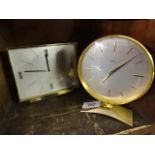 2 brass Imhof alarm / mantle clocks