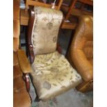 Victorian Mahogany Nursing / Parlour Chair ( loose joints at back )