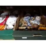 6 boxes of china , clocks, glassware etc