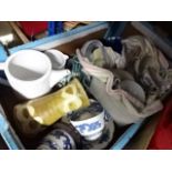 2 boxes of assorted china and linen