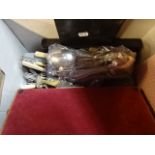 Large box of silver plated cutlery