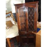 Old Charm Corner Cabinet with lead glazed doors