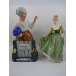 Royal Doulton 'Fair lady' HN2193 and 'Thank You', both around 20cm tall. With one box