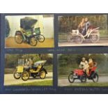 Folder of postcards, photos, cigarette cards and cuttings, mostly of vintage cars