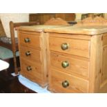 Pair Modern Solid Pine Bedside Cabinets