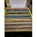 Box of over 90 vinyl lps including original records by The Rolling Stones, Buddy Holly, The Monkees,