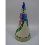 Clarice cliff 'Bizarre' 'Rudyard' pattern conical sugar sifter C1933. There are two very small chips