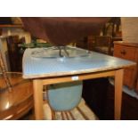 Retro Formica top kitchen table & 1 chair 43 x 26 inches 30 inches tall