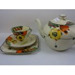 Hand painted Art Deco empire ware part tea set, 20+ pieces