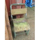 5 Retro Metal Chairs with ply seats
