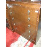 Moulded Oak 5 draw chest ( A/F )