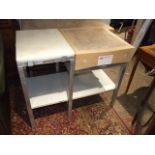 Small Butchers Block on alloy stand ( butchers shop clearance ) block size 2ft x 2ft