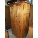 Modern 2 Door Pine Wardrobe 6ft tall 35 inches wide 21 deep