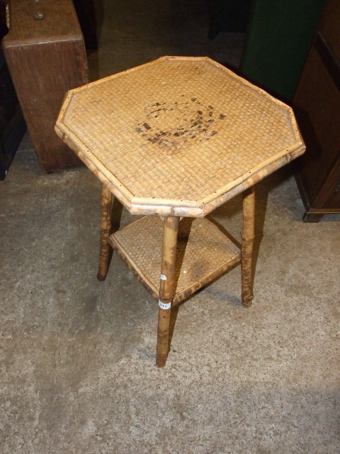 Antique Bamboo Table 26 inches tall - Image 2 of 2