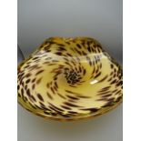 Murano curved pedestal dish, 36cm diameter