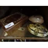 3 jewellery boxes including bone pot