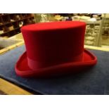 Christie's head wear Topper hat XL in red, complete with Christie's hat box. (This colour was