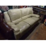 Leather 3 seater sofa electric recliner