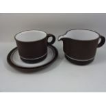 Around 70 pieces of Hornsea mostly contrast pattern, 1976, part dinner service