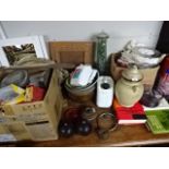 Quantity of items including bowls, marbles, china, books etc