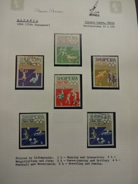 2 folders of stamps relating to the Olympics and Aquatic activity's - Image 6 of 8