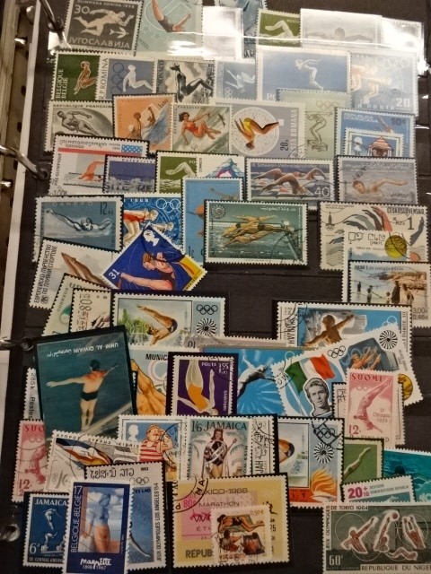 2 folders of stamps relating to the Olympics and Aquatic activity's - Image 3 of 8