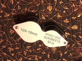 Dual lens jewellers loupe 20 x 12 mm & 10 x 18 mm